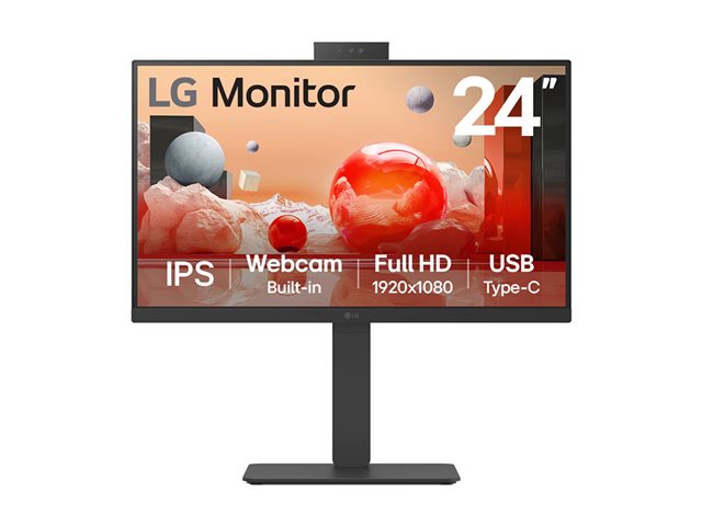 LG 24BA850-B - BA850 Series - LED monitor - 24\" (23.8\" viewable) - 1920 x 1080 Full HD (1080p) @ 100 Hz - IPS - 250 cd/m² - 1300:1 - 5 ms - HDMI, DisplayPort, USB-C - speakers - business