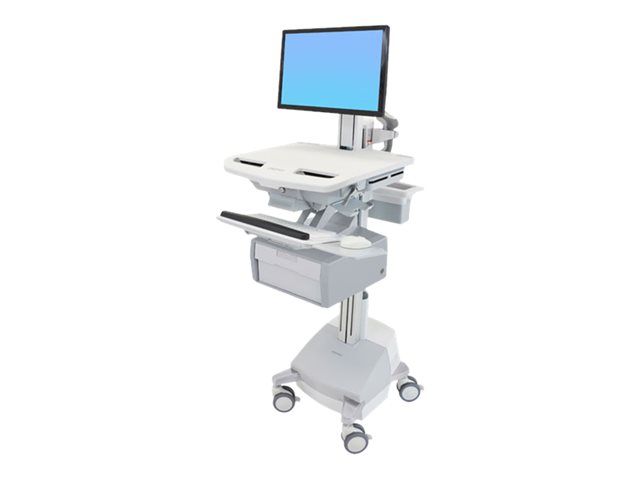 Ergotron StyleView Cart with LCD Pivot, SLA Powered, 1 Tall Drawer - Cart - open architecture - for LCD display / PC equipment - lockable - aluminium, zinc-plated steel, high-grade plastic - screen size: up to 24\" - 66 Ah - Lead Acid - TAA Compliant