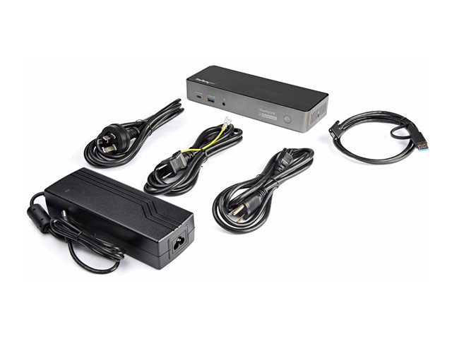 StarTech.com USB-C & USB-A Dock, Hybrid Universal Triple Monitor Laptop Docking Station w/ DisplayPort & HDMI 4K 60Hz, 85W Power Delivery, 6x USB Hub, Ethernet, Audio, USB 3.1 Gen 2 10Gbps - Multi-Monitor Dock (DK31C3HDPDUE) - Docking station - USB-C - 3 x HDMI, 3 x DP - 1GbE - 85 Watt