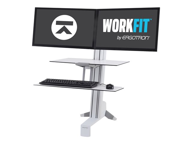 Ergotron WorkFit-S Dual Workstation - Standing desk converter - rectangular - aluminium, high-grade plastic - white