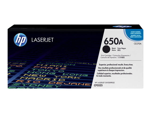 HP 650A - Black - original - LaserJet - toner cartridge (CE270A) - for Color LaserJet Enterprise CP5525dn, CP5525n, CP5525xh, M750dn, M750n, M750xh