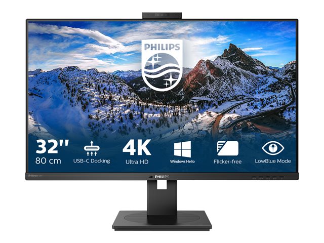 Philips P-line 329P1H - LED monitor - 32\" (31.5\" viewable) - 3840 x 2160 4K @ 60 Hz - IPS - 350 cd/m² - 1000:1 - 4 ms - 2xHDMI, DisplayPort, USB-C - speakers - black texture