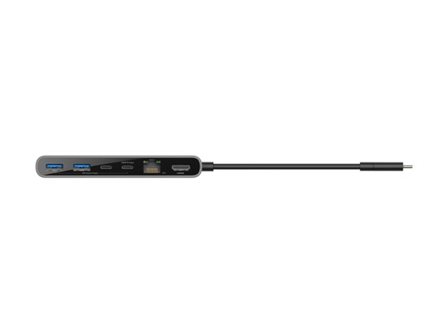 Connect 8-in-1 USB-C Hub with Dual USB-C Ports - Silver