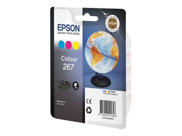 Epson 267 - 7 ml - yellow, cyan, magenta - original - ink cartridge - for WorkForce WF-100W