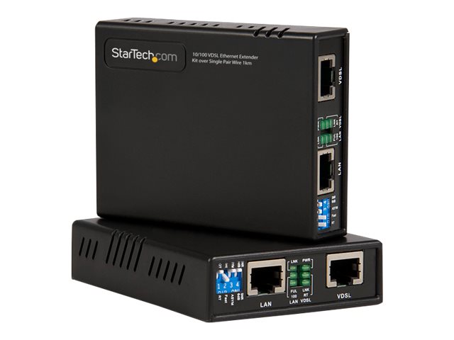 StarTech.com 10/100 VDSL2 Ethernet Extender Kit over Single Pair Wire - Short-haul modem - 100Mb LAN, Ethernet over VDSL - 10Base-T, 100Base-TX - up to 1 km
