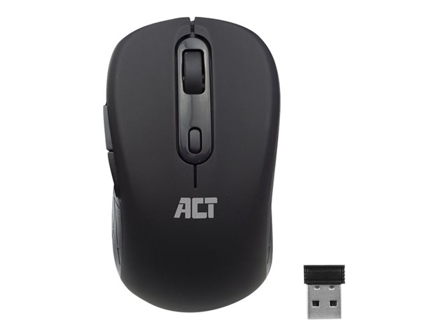 Muis - rechts- en linkshandig - optisch - 4 knoppen - draadloos - 2.4 GHz - USB draadloze ontvanger - zwart - hangdoos