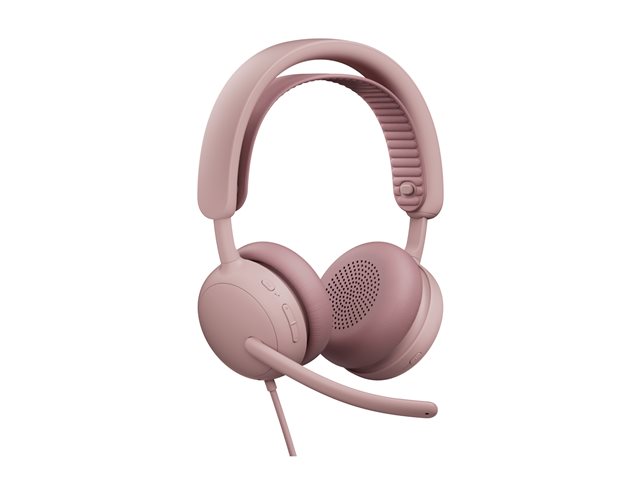 Logitech Zone Wired 2 - Headset - on-ear - wired - active noise cancelling - rose