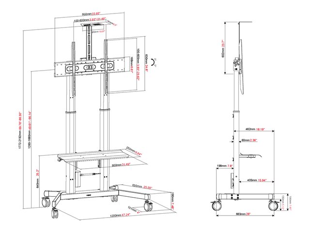 VISION Motorised Flat Panel Cart 90kg