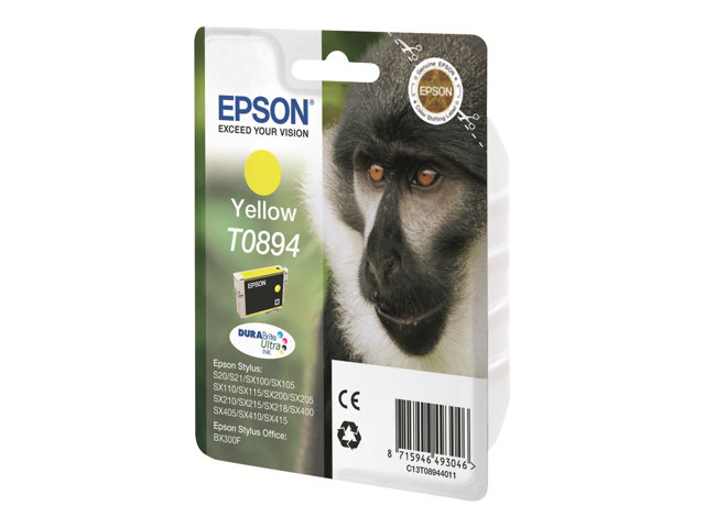 Epson T0894 - 3.5 ml - yellow - original - blister - ink cartridge - for Stylus S21, SX110, SX115, SX210, SX215, SX400, SX405, SX410, SX415, Stylus Office BX300