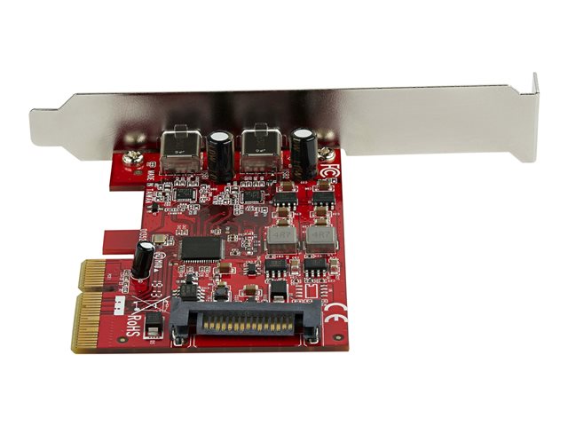StarTech.com PCIe USB 3.1 Card, 2x USB C 3.1 Gen 2 10Gbps, PCIe Gen 3 x4, ASM3142 Chipset, USB Type-C PCI Express Card, 2-Port USB 3.2 Gen 2x1 Expansion Add-On Card, Windows, macOS, Linux - Full/Low-Profile - USB adapter - PCIe 3.0 x4 low profile - USB-C 3.1 Gen 2 x 2 - for P/N: S252BU313R