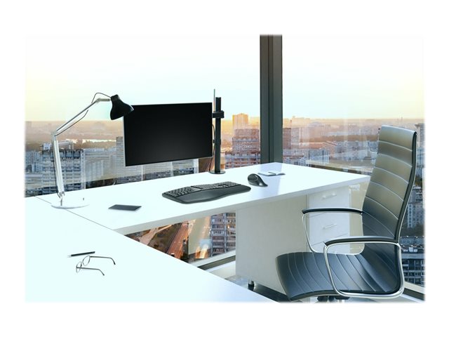 Kensington SmartFit Ergo Single Extended Monitor Arm - Mounting kit - adjustable arm - for Monitor - powder-coated steel - black - screen size: up to 34\" - desktop, C-clamp, grommet, desk-mountable
