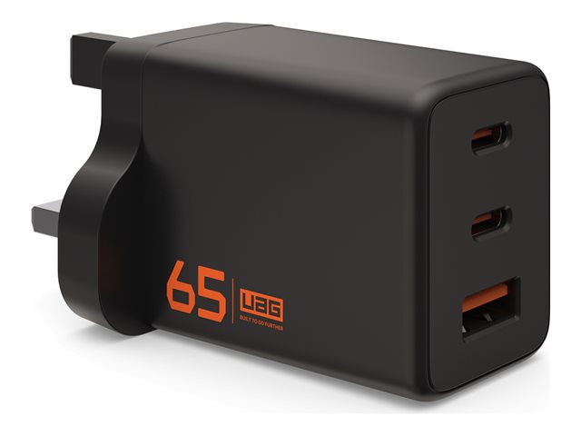 UAG SRGE 65W 3Port Wall Charger UK BLK