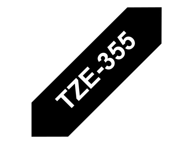 Brother TZe-355 - Standard adhesive - white on black - Roll (2.4 cm x 8 m) 1 cassette(s) laminated tape - for Brother PT-D600, P-Touch PT-3600, D800, E550, E800, P750, P900, P950, P-Touch EDGE PT-P750