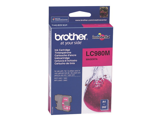 Brother LC980M - Magenta - original - ink cartridge - for Brother DCP-145, 163, 167, 193, 195, 197, 365, 373, 375, 377, MFC-250, 255, 290, 295, 297