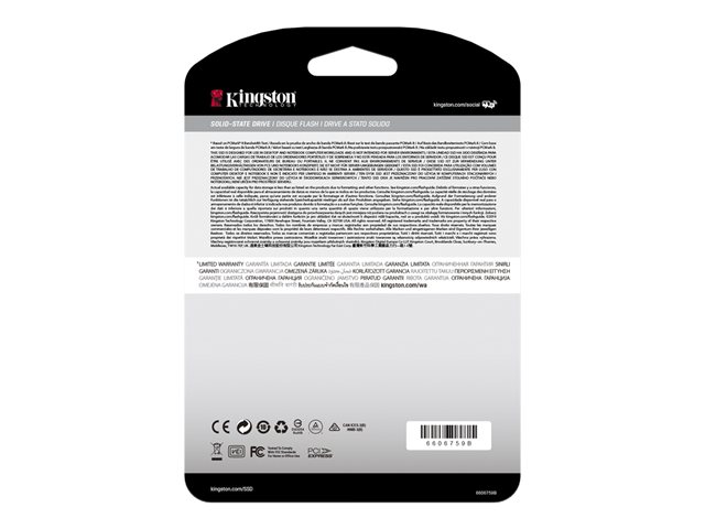 Kingston KC2500 - SSD - encrypted - 500 GB - internal - M.2 2280 - PCIe 3.0 x4 (NVMe) - 256-bit AES-XTS - Self-Encrypting Drive (SED), TCG Opal Encryption 2.0