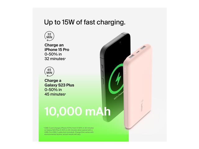 Belkin 10000 mAmp POWER BANK ROSE GOLD