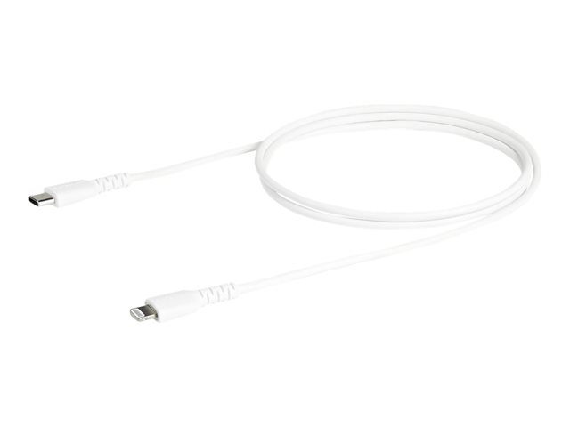StarTech.com (1m) Durable White USB-C to Lightning Cable, Heavy Duty Rugged Aramid Fiber USB Type A to Lightning Charger/Sync Power Cord, Apple MFi Certified iPad/iPhone 12 Pro Max - iPhone 7/8/11/11 Pro - Lightning cable - Lightning male to 24 pin USB-C male - 1 m - white