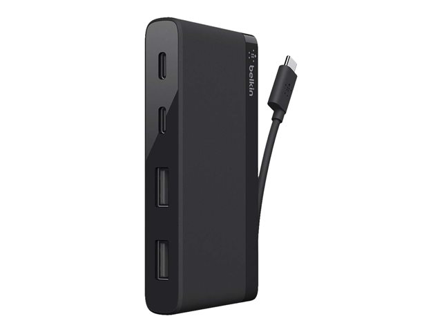 Belkin USB-C 4-Port Mini Hub - Hub - 4 x SuperSpeed USB 3.0 - desktop