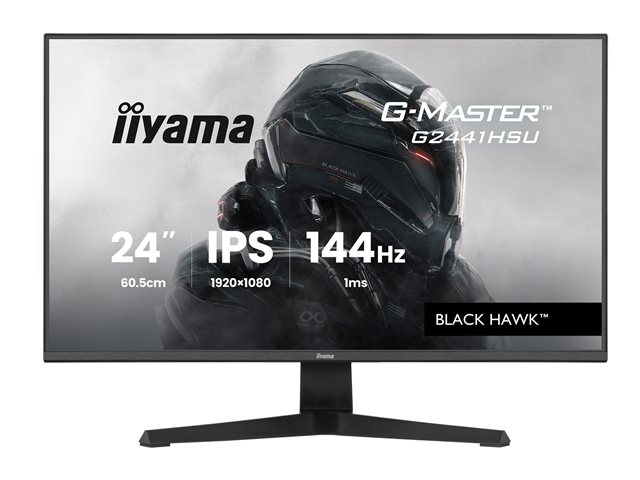 24\"WIDE LCD, G-Master Black Hawk, 1920 x 1080, 144 Hz IPS panel, LED Bl., Freesync,  USB-Hub(2xOut v2.0), 350 cd/m², 1500:1 Static Contrast, 80.000.000:1 ACR, Speakers, DisplayPort, HDMI, 1ms(MPRT), Black Tuner (23,8\"VIS)