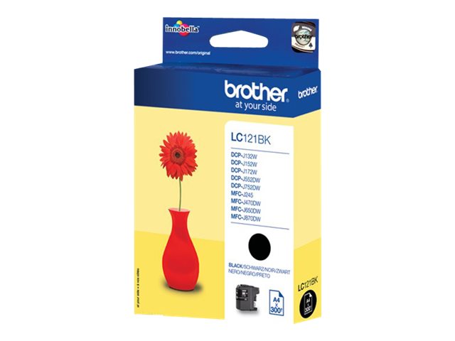 Brother LC121BK - Black - original - ink cartridge - for Brother DCP-J100, J105, J132, J152, J552, J752, MFC-J245, J470, J650, J870