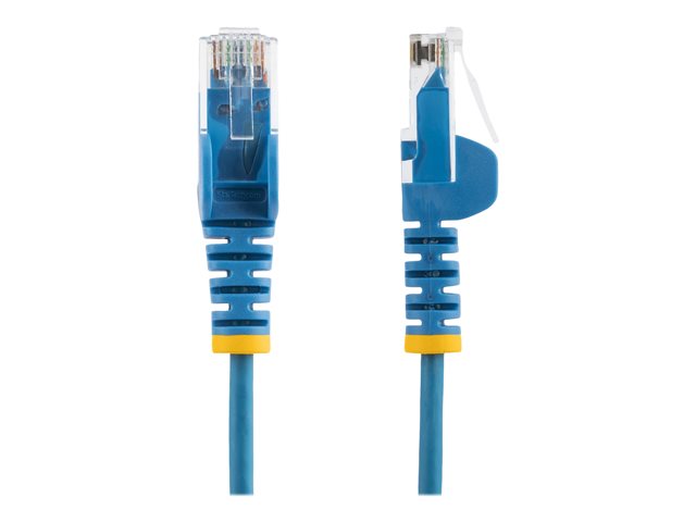 StarTech.com 1m Slim LSZH CAT6 Ethernet Cable, 10 Gigabit Snagless RJ45 100W PoE Patch Cord, CAT 6 10GbE UTP Network Cable w/Strain Relief, Blue, Fluke Tested/ETL, Low Smoke Zero Halogen - Category 6 - 28AWG (N6PAT100CMBLS) - Patch cable - RJ-45 (M) to RJ-45 (M) - 1 m - CAT 6 - snagless - blue