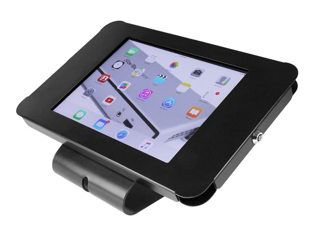 StarTech.com Secure Tablet Enclosure Stand- Lockable Anti Theft Steel Desk or Wall Mount for 9.7\" iPad / Tablet - VESA Compatible (SECTBLTPOS) - Stand (mount bracket, pads, front plate, rear plate) - for tablet - lockable - steel - black - screen size: 9.7\" - mounting interface: 100 x 100 mm - wall-mountable, desktop - for P/N: DK30CHPH