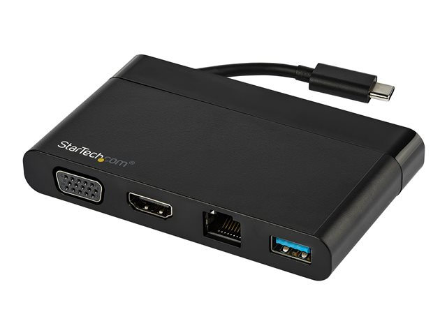 StarTech.com USB C Multiport Adapter with HDMI, VGA, Gigabit Ethernet & USB 3.0, USB C to 4K HDMI or 1080p VGA Display Mini Dock Hub, USB Type-C Travel Docking Station for USB-C Laptops - Portable USB-C Dock (DKT30CHVCM) - Docking station - USB-C - VGA, HDMI - 1GbE