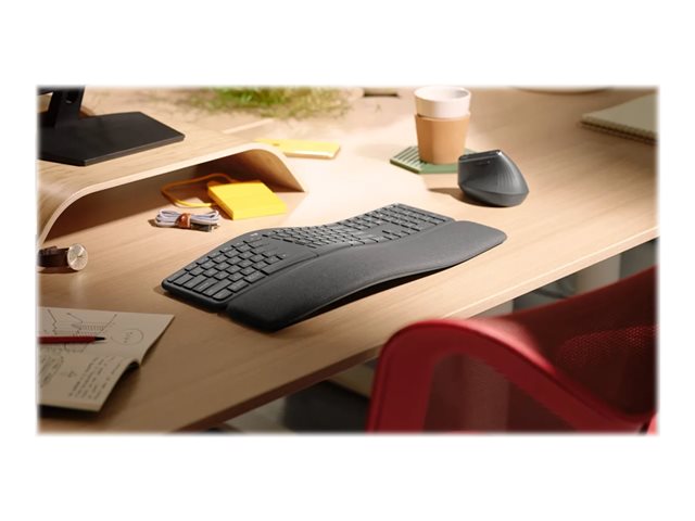 Logitech ERGO K860 - Keyboard - wireless - 2.4 GHz, Bluetooth 5.0 - QWERTY - UK - graphite