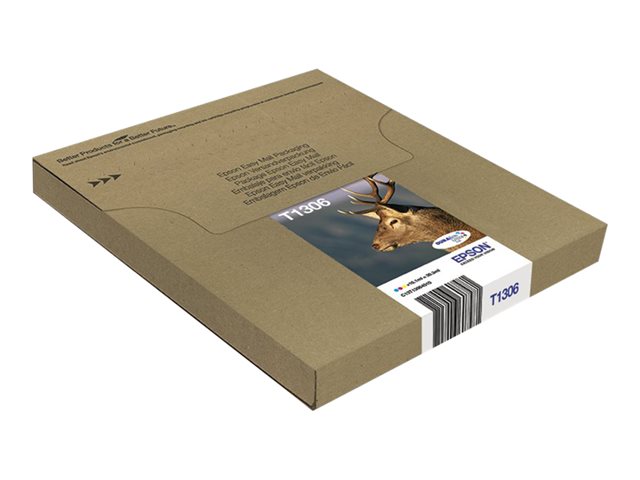 Epson T1306 Multipack Easy Mail Packaging - 3-pack - 30.3 ml - yellow, cyan, magenta - original - box - ink cartridge - for Stylus SX535, Stylus Office BX630, BX635, BX935, WorkForce WF-3010, 3520, 3530, 7515