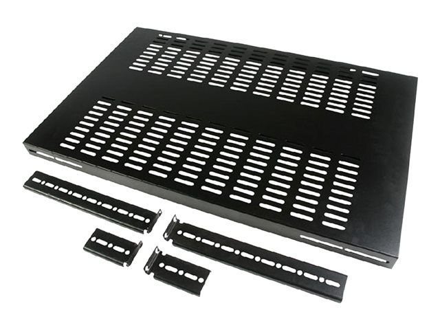 StarTech.com 1U Adjustable Vented Server Rack Mount Shelf - 175lbs - 19.5 to 38in Deep Universal Tray for 19\" AV/ Network Equipment Rack (ADJSHELF) - Rack shelf - black - 1U - 19\" - for P/N: CABSCRWS1224, RK1536BKF, RK1836BKF, RK3236BKF, RK4236BKB, RK4242BK24, RK4242BK30