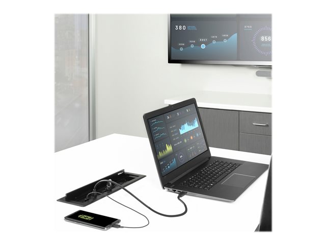 StarTech.com Dual-Module Conference Table Connectivity Box-Customizable - Mounting plate - black