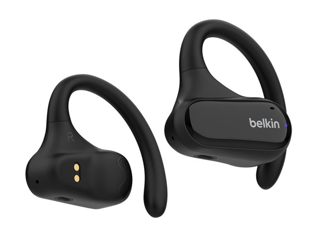 Belkin SoundForm ClearFit - True wireless earphones with mic - open ear - over-the-ear mount - Bluetooth - black