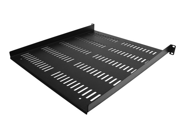 StarTech.com 1U Vented Server Rack Cabinet Shelf, 20in Deep Fixed Cantilever Tray, Rackmount Shelf for 19\" AV/Data/Network Equipment Enclosure w/ Cage Nuts & Screws, 55lbs Weight Capacity - 1U Network Rack Shelf - Rack shelf - black - 1U - 19\"