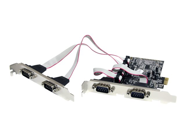 StarTech.com 4 Port Native PCI Express RS232 Serial Adapter Card with 16550 UART - Low Profile Serial Card (PEX4S553) - Serial adapter - PCIe 1.1 - RS-232 - 4 ports