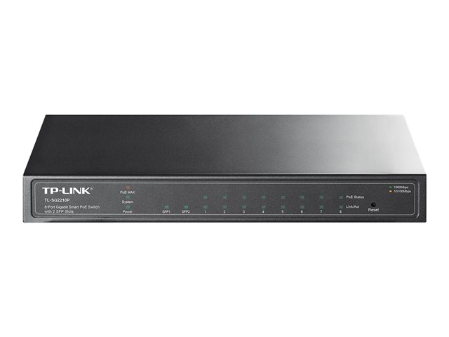 TP-Link JetStream TL-SG2210P V5 - Switch - smart - 8 x 10/100/1000 + 2 x SFP - desktop - PoE (61 W)
