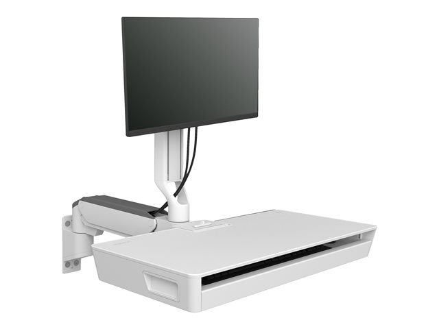 Ergotron CareFit Combo Arm with Worksurface - Mounting kit (articulating arm, wall mount base, pull-out keyboard tray with integrated worksurface, track mount adapter) - modular - for LCD display / keyboard - plastic, aluminium - white - screen size: up to 27\" - wall-mountable