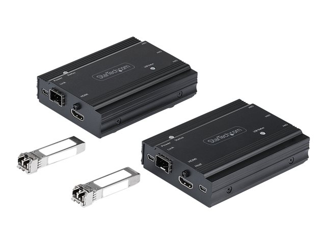 StarTech.com 4K HDMI KVM Extender over Fiber, HDMI Video & USB over Fiber, up to 984ft/300m (MultiMode), 10G MMF SFP+ modules, Remote KVM Switch/Console Extender, KVM Extension Kit (TX/RX) - Transmitter & Receiver - KVM / audio extender - 10GbE - over fibre optic - USB - 10GBase-SR - up to 300 m - 850 nm