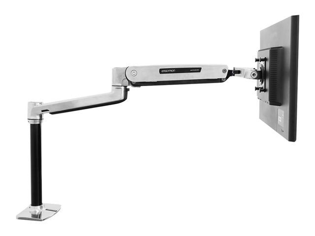 Ergotron LX - Mounting kit (extender arm, pole, VESA adapter, sit-stand arm, desk clamp base, grommet-mount base) - for LCD display - aluminium - polished aluminium - screen size: up to 42\" - desk-mountable