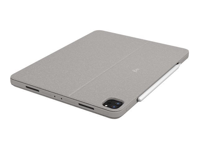 Logitech Combo Touch - Keyboard and folio case - with trackpad - backlit - Apple Smart connector - QWERTY - US International - sand - for Apple 12.9-inch iPad Pro (5th generation)