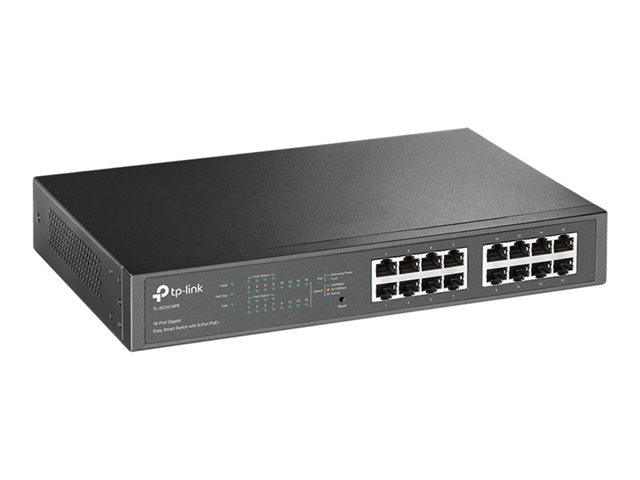 TP-Link TL-SG1016PE - Switch - smart - 8 x 10/100/1000 (PoE+) + 8 x 10/100/1000 - desktop, rack-mountable - PoE+ (110 W)