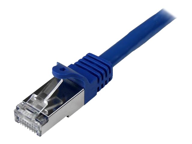 StarTech.com 5m CAT6 Ethernet Cable, 10 Gigabit Shielded Snagless RJ45 100W PoE Patch Cord, CAT 6 10GbE SFTP Network Cable w/Strain Relief, Blue, Fluke Tested/Wiring is UL Certified/TIA - Category 6 - 26AWG (N6SPAT5MBL) - Patch cable - RJ-45 (M) to RJ-45 (M) - 5 m - SFTP / 50 micron - CAT 6 - molded, snagless - blue