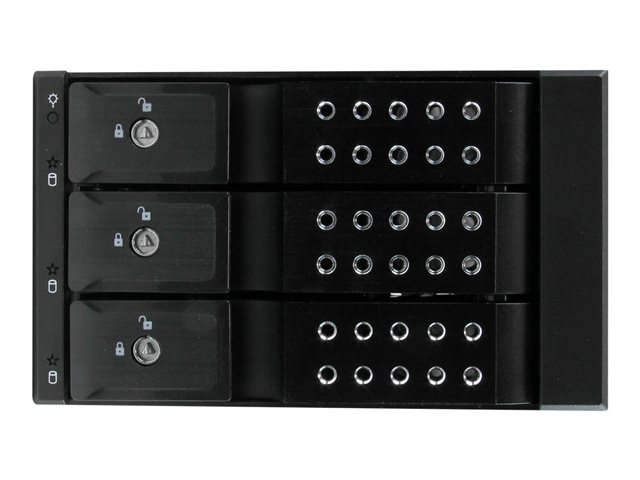 StarTech.com 3-Bay Hot Swap Backplane for 3.5in SAS II/SATA III - 6 Gbps HDD - Aluminum Trayless Mobile Rack Backplane (HSB3SATSASBA) - Storage mobile rack - 2.5\" - black - for P/N: 25SAT35HDD, PEXMSATA3422, PEXMSATA343
