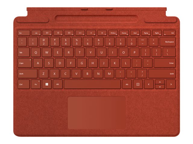 Microsoft Surface Pro Signature Keyboard - Keyboard - with touchpad, accelerometer, Surface Slim Pen 2 storage and charging tray - Belgium - poppy red - commercial - for Surface Pro 8