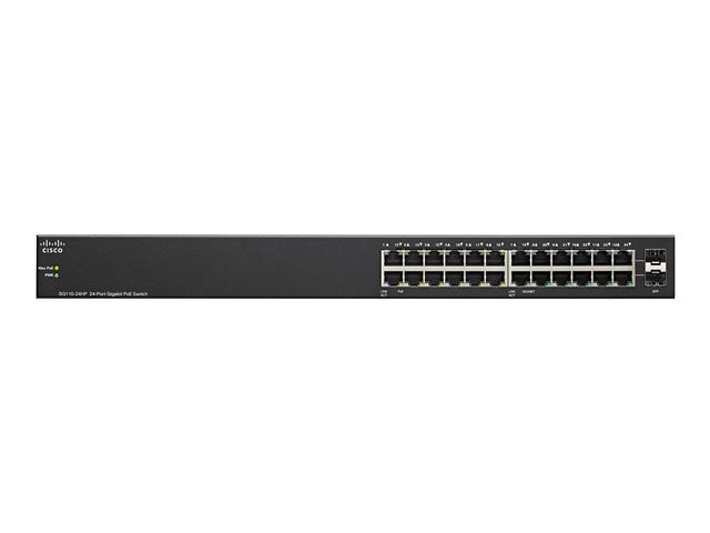 Cisco Small Business SG110-24 - Switch - unmanaged - 22 x 10/100/1000 + 2 x combo Gigabit SFP - rack-mountable - refurbished