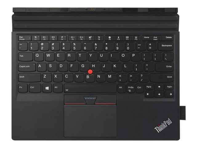 Lenovo ThinkPad Thin Keyboard - Keyboard - with touchpad, Trackpoint - backlit - POGO pin - QWERTY - US with Euro symbol - black - for ThinkPad X1 Tablet (3rd Gen) 20KJ, 20KK
