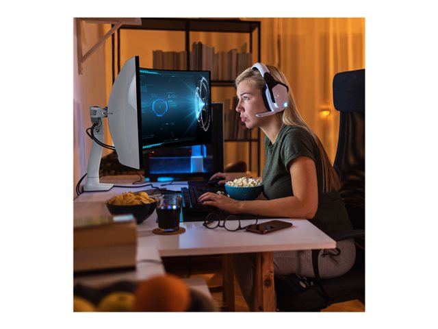 Ergotron HX - Mounting kit (articulating arm, desk clamp mount, extender arm, grommet mount, HD pivot) - Constant Force Technology - for LCD display/ curved LCD display - white - screen size: up to 49\"