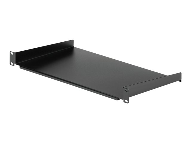 StarTech.com 1U Fixed Server Rack Mount Shelf, 10in Deep Steel Universal Cantilever Tray for 19\" AV/Data/Network Equipment Rack with Cage Nuts & Screws, 44lbs Weight Capacity, 10\" Deep - 1U Network Rack Shelf (CABSHELF1U10) - Rack shelf - black - 1U - 10\"