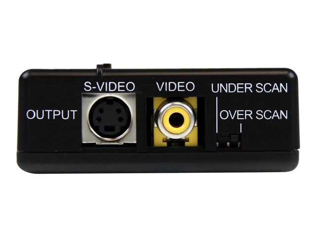 StarTech.com High Resolution VGA to Composite (RCA) or S-Video Converter - PC to TV Video Adapter - 1600x1200 RGB to TV (VGA2VID) - Video converter - VGA - composite video, S-video - black