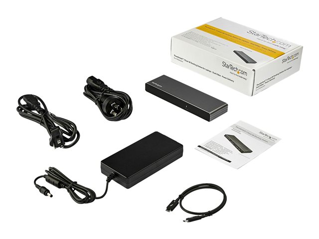 StarTech.com Thunderbolt 3 Dock, Dual 4K 60Hz Monitor TB3 Docking Station with DisplayPort, HDMI & 1080p VGA, 85W Power Delivery & Charging, Gigabit Ethernet, Universal Thunderbolt 3 Dock - TB3 Dock w/ 85W PD (TB3DK2DHVUE) - Docking station - Thunder