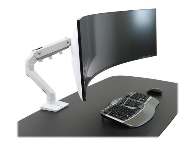Ergotron HX - Mounting kit (articulating arm, desk clamp mount, extender arm, grommet mount, HD pivot) - Constant Force Technology - for LCD display/ curved LCD display - white - screen size: up to 49\"